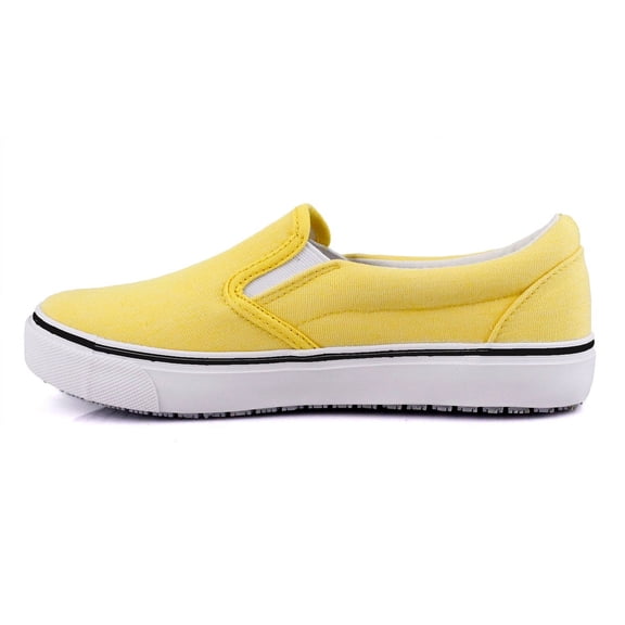 Laforst Nextgen Womens Sunbrella Slip Resistant Waitress Server Slip On Flat Yellow