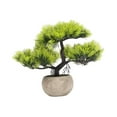 thumbnail image 3 of bonsái artificial, plantas artificiales, bonsái verde, artesanías coleccionables, bonsái falso, pequeñas plantas falsas para escritorio Verde claro, 3 of 9