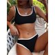 thumbnail image 2 of Bikinis Bandeau con encuadernación en contraste, traje de baño Sexy con Tanga para mujer, traje de baño Push Up, traje de baño para mujer, ropa de playa de verano, 2 of 5