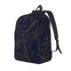 thumbnail image 1 of Disketp Copper-Gold Gloss Outline Flower print Canvas Backpack Lightweight Travel Daypack Student Rucksack Laptop Backpack-Small, 1 of 5