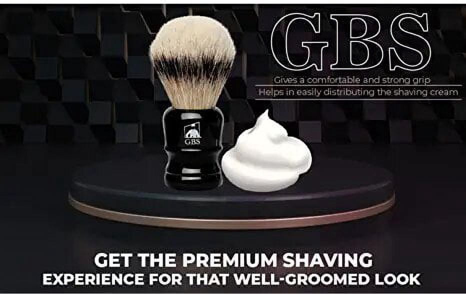 GBS Silvertip Brush Black Resin Handle 24 mm knot Overall height 4.5 inches Super soft, Back Bone great with Shaving cream and Soaps last a lifetime!