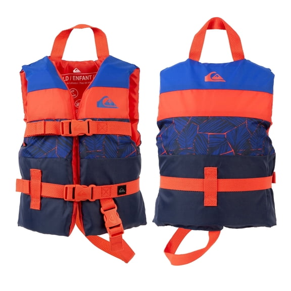 QUIKSILVER USCG Approved Life Vest for Children, Lightweight EPE Foam & Durable Quick-Release Buckles, Leg Strap and Grab Handle for Security, Fishing & Boating