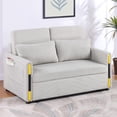 thumbnail image 2 of LiviNest Loveseat Sleeper Sofa Bed: Dual-Pull Sleeper Design with Teddy Velvet Upholstery & Storage Pockets - Compact Convertible Furniture for Small Apartments & Guest Rooms, 2 of 5