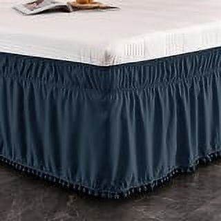 Exclusivo Mezcla Pom Pom Queen Bed Skirt Navy photo 3
