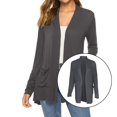 thumbnail image 3 of Cárdigan informal de manga larga para mujer, cárdigan de punto grueso con frente abierto, prendas de vestir Gris M Yuyangstore abrigo abrigo, 3 of 8