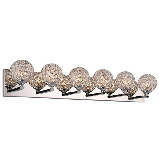 PLC 92706PC 7 x 33.5 in. Alexa 6-Light Vanity Light&44; Chrome Poli
