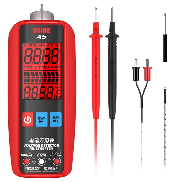 BSIDE Digital Multimeter Professional Voltage Current Resistance Frequency Capacitance Diode Capacitance Measurement Test Meter Temp Multitester Digital Backlight Display Tester