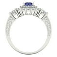 thumbnail image 4 of Halo Engagement Ring for Women - 1.4ct Simulated Tanzanite in 14K White Gold Promise Ring, 4 of 6
