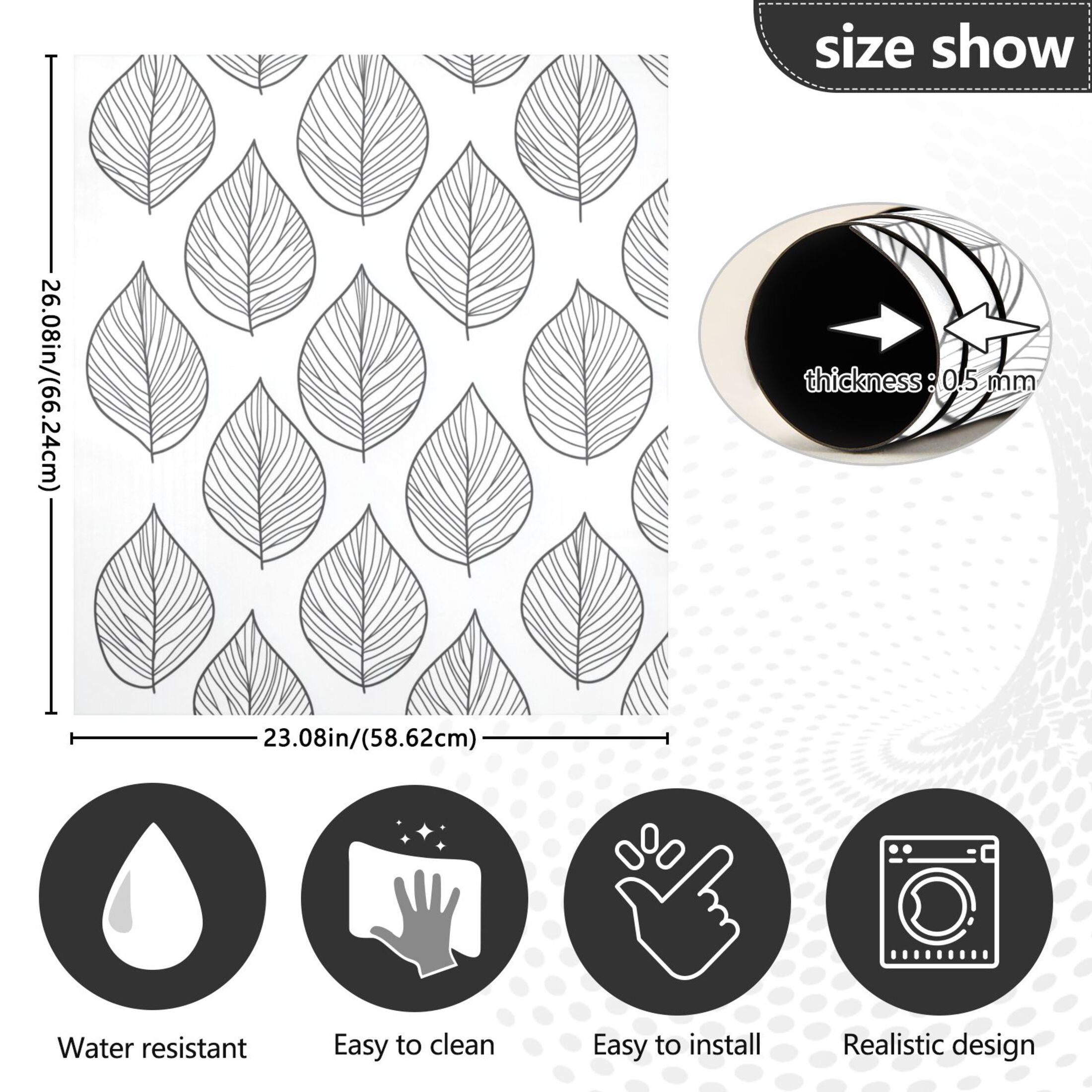 Dishwasher Magnetic Sticker 23x26 Inch Refrigerator Magnetic Sticker Washing Machine Magnetic Sticker Kitchen Panel Magnetic Sticker Home Decor Super Cool Grey Foliage