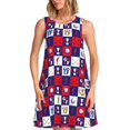 thumbnail image 1 of Vsdgher Robes d'Été Imprimé golf pour Femmes Décontracté Col en U Robe de Plage Sans Manches Robe Débardeur Ample avec Poche, 1 of 7