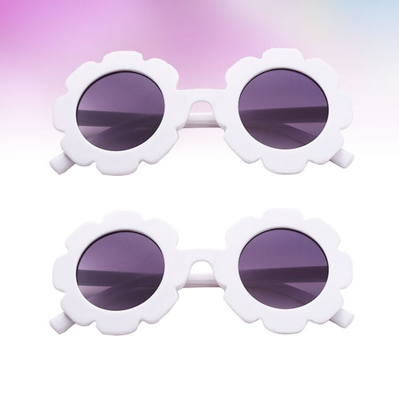 HOMEMAXS Kids Sunglasses with Sunflower Design Fashionable Dress Up Accessories for Party Frame Resin 2 Pieces