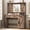 Rustic Oak, variant on MSmask Farmhouse Vanity Desk with Mirror and Lights, 41" Sliding Door Makeup Vanity with Charging Station, Large Vanity Table with Drawers/Shelves/Cabinet Storage, Antique White