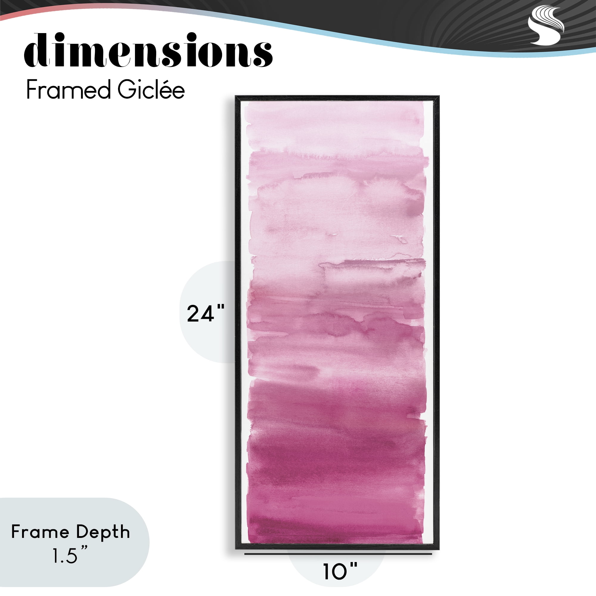 Stupell Industries Blush Blend Gradient Black Framed Giclee Art, design by Allie Corbin