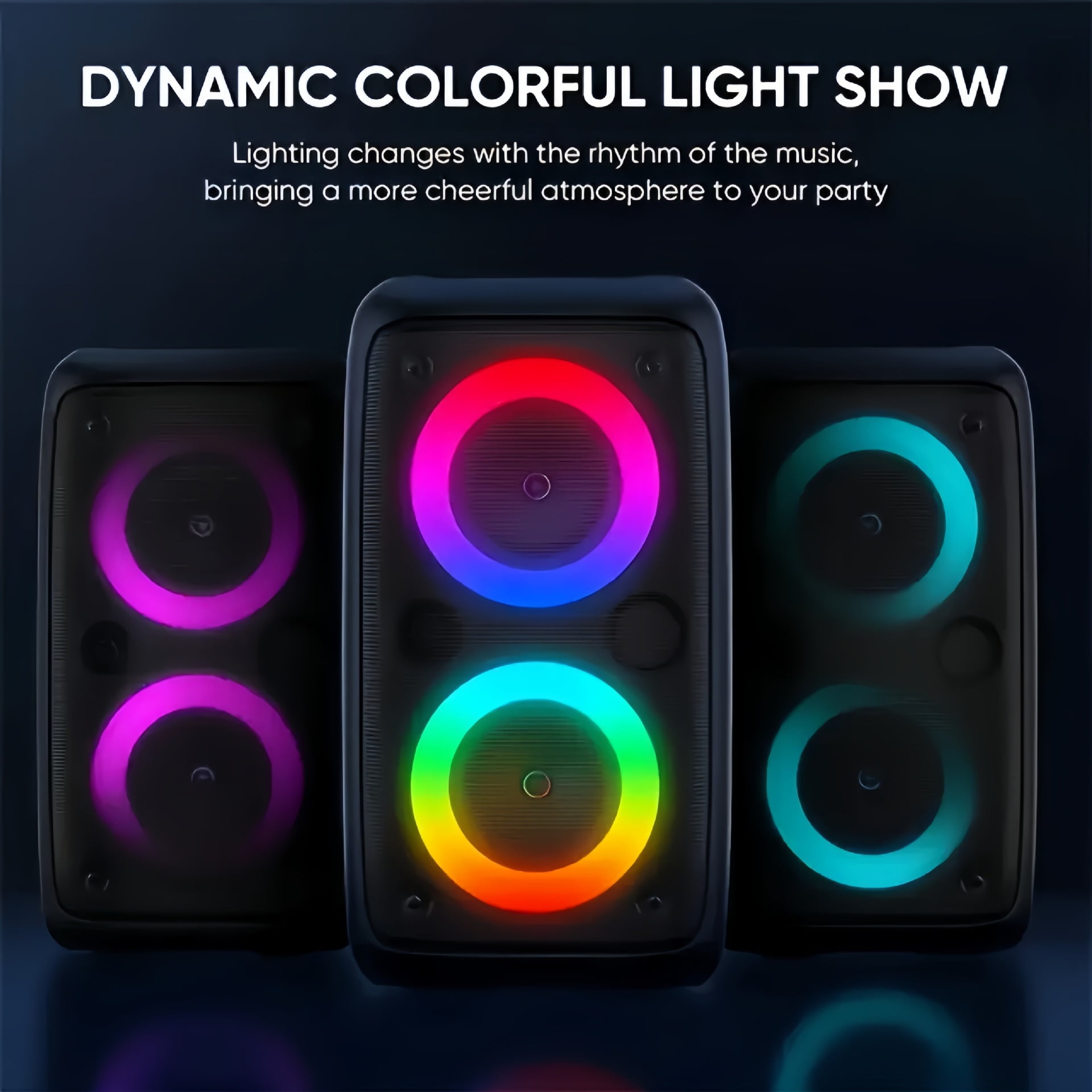 Portable Bluetooth Speakers, Big Speaker, Karaoke Machines With Microphone,  For Outdoor Sports And Family Gatherings(Black)
