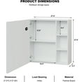 thumbnail image 2 of Medicine Cabinets with Light,LED Bathroom Mirror Cabinet with Storage,Mirrored Lighted Medicine Cabinet Wall Mounted,Medicine Cabinets for Bathroom,Botiquin para Baño con Espejo,28X28inch, 2 of 14
