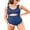 Blue, variant on Scallop Trim One Piece Monokini Swimwear for Maternity Modest Swimsuit Button Pregnancy Bath Suit