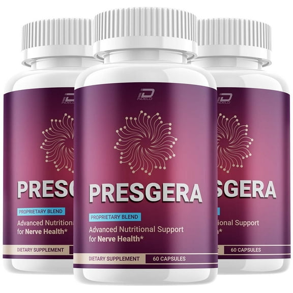 Presgera Capsules – Presgera All Natural Glycogen Support, 3 Pack, 180 Capsules
