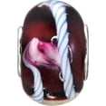 thumbnail image 4 of Kera Purple & Blue with Pink Rose Glass Bead, 4 of 5