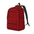 thumbnail image 2 of Balery Red Black Houndstooth Vintage Canvas Backpack for Men and Women - Large Capacity, Durable Travel Laptop Bag for School, Work, Hiking, and Outdoor Activities, 2 of 7