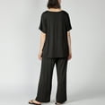 thumbnail image 4 of Homgro Women's Soft Plus Size Pajama Set Cotton Short Sleeve Pant Pj Set Fall Lightweight Summer Spring Lounge Set Black 4X-Large, 4 of 4