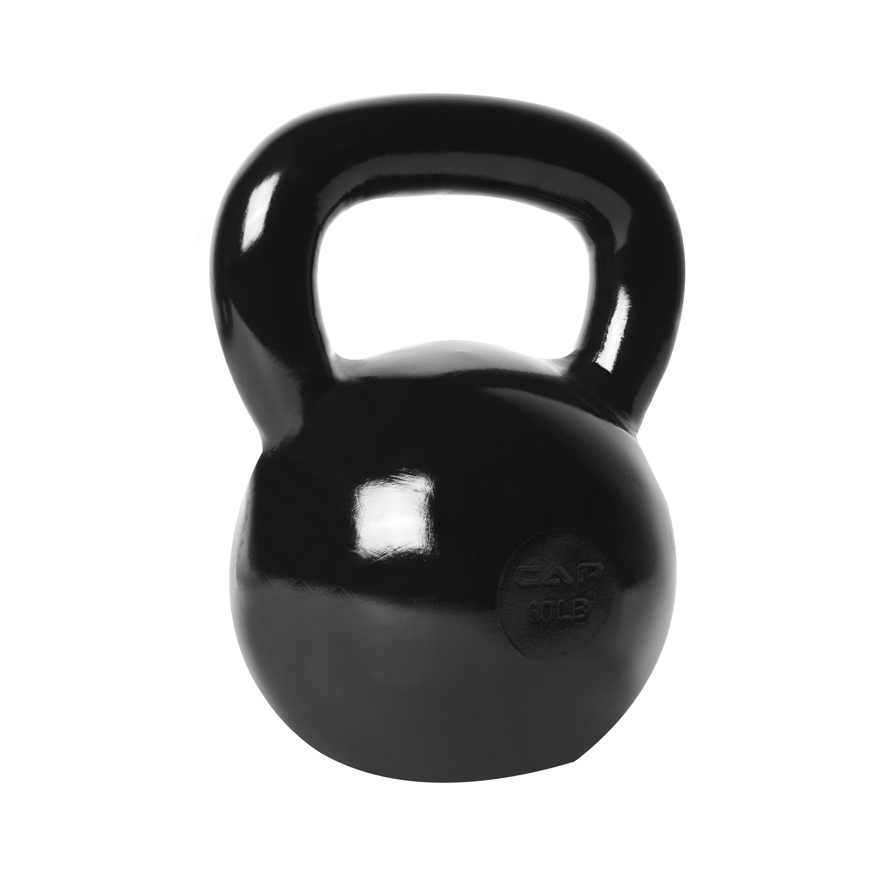 CAP Barbell Cast Iron Kettlebell, Black 60LBS