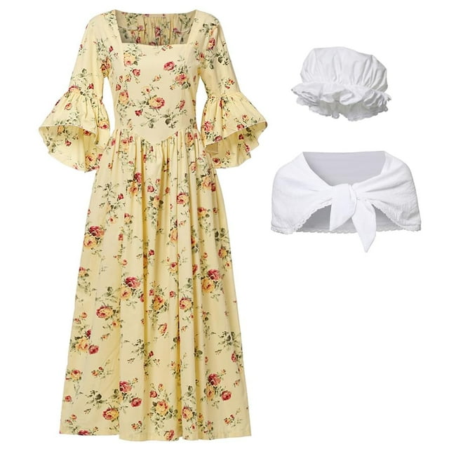 GRACEART Pioneer Woman Costume Robe de Prairie Coloniale pour Femmes 100 % Coton