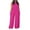 Hot Pink, variant on Plus Size Jumpsuits for Women Dressy Linen Wide Leg Jumpsuit Solid Color Sexy Sleeveless Halter Top Mock Neck Overalls Army Green XXXL