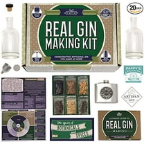 DIY Gifts Real Homemade Gin Kit & Stainless Steel Flask, Includes Botanicals, Recipe Guides, Bottles, Labels & More