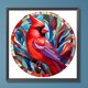 thumbnail image 1 of Pintura de diamante 5D DIY Taladro redondo completo Cardinal Stained Glass Home Art (A3167) Hugtrwg Para estrenar, 1 of 9
