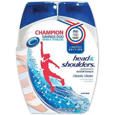 Head & Shoulders Classic Clean Shampoo Twin Pack, 14.2 fl oz, (Pack of 2)