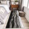 thumbnail image 4 of 2'x6' Rug Runners for Hallways Kitchen, Black Grey Ombre Non Slip Entryway Beside Floor Carpet Runner, Modern Moire Abstract Art Luxury Washable Laundry Room Bedroom Throw Rugs Mat for Family Pet, 4 of 8
