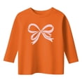 thumbnail image 3 of Kiijoy Girls Bow 3/4 Sleeve Round Neck T-Shirt Casual Soft Everyday Tee Shirt, Sizes 3-13, 3 of 3