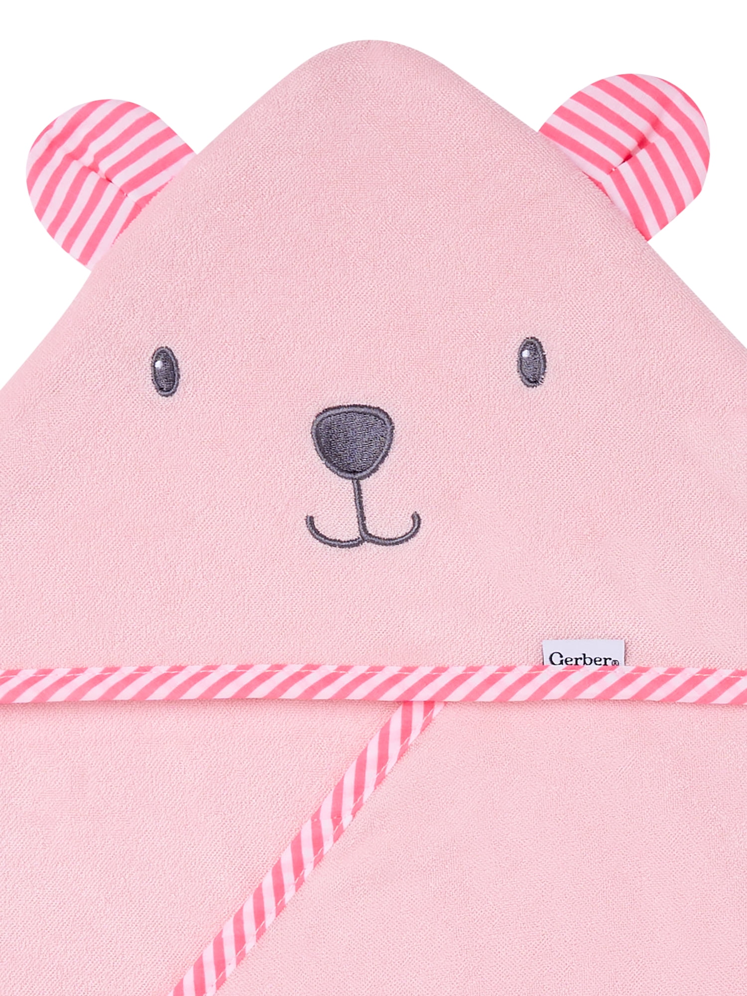 Gerber Baby Girl Pink Absorbent Hooded Towel, One Size