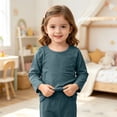 thumbnail image 6 of asjyhkr Little Boys Girls Fall Outfits 2 Piece Basic Layering Tshirt Comfy Homewear Pants Daily Loungewear Sets(6-7 Years,Green), 6 of 6