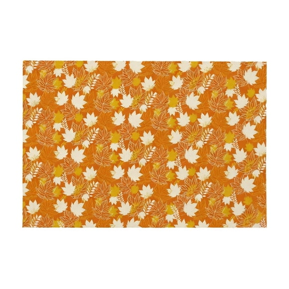 Wdhugt Napperon Décoratif et Manique de l'Action de Grâce pour Placages de Table des Fêtes en Lin de Couleur Orange, Absorbant l'Huile et Facile à Nettoyer, Matériau en Lin A
