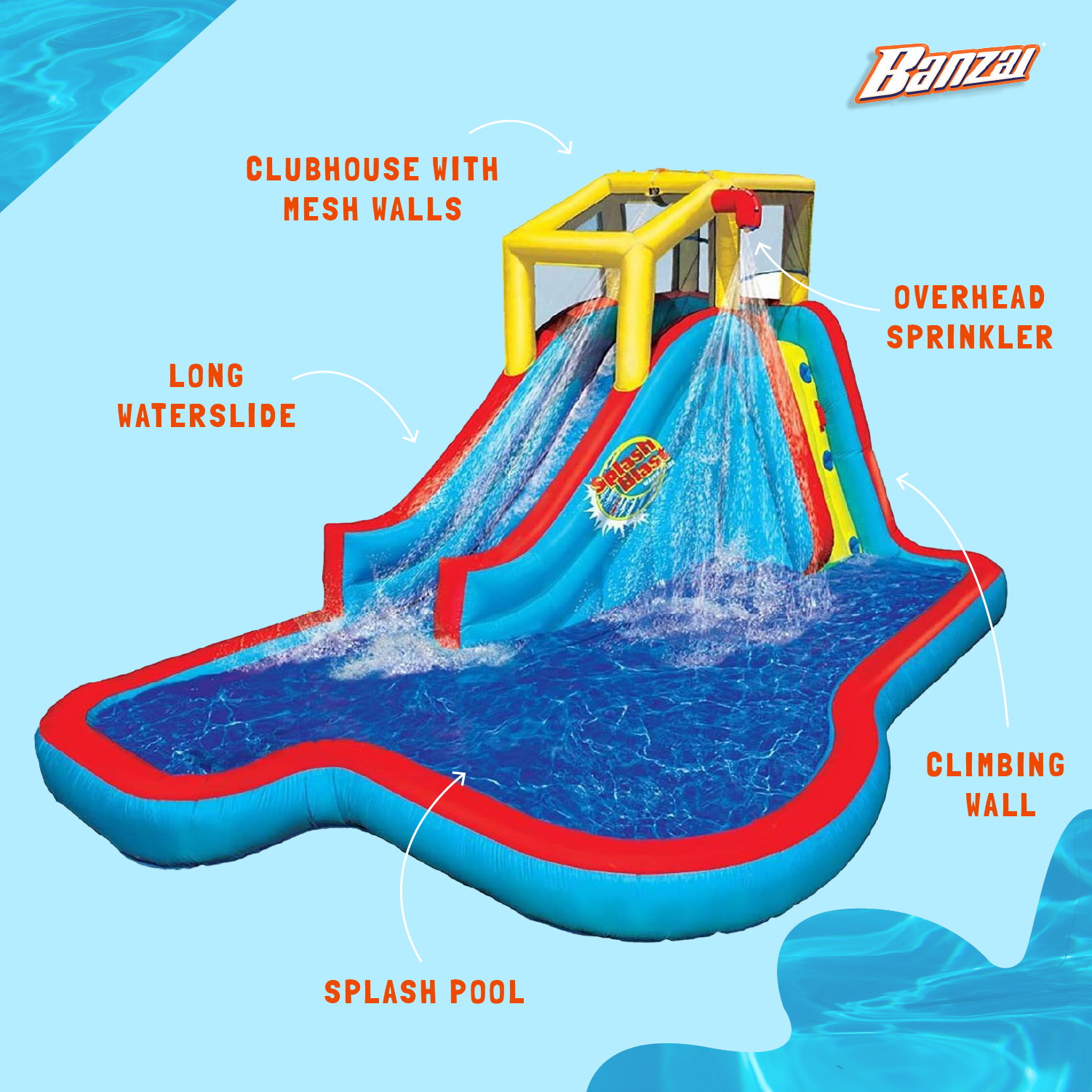 Banzai slide n soak splash park hotsell inflatable outdoor kids water park play center