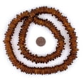 thumbnail image 2 of The Bead Chest Amber Annular Wound Dogon Beads 14mm West Africa African Brown Ring Glass Large Hole 24 Inch Strand Handmade, 2 of 3