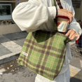 thumbnail image 2 of Bolso de mujer de gran capacidad de invierno 2024 nuevo bolso de mano a cuadros de lana retro bolso de mano bolso de hombro, 2 of 5
