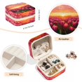 thumbnail image 4 of PhooArto Small Jewellery Box, Sunset Pink Tulip Field Portable Travel Mini Jewelry Case for Women Leather Ring Organizer, 4 of 5