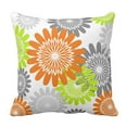 thumbnail image 1 of Funda de almohada ABPHQTO Stencils Flor Niña Naranja Verde Lima 40x40 cm, 1 of 1