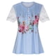 thumbnail image 4 of ICHUANYI Clearance Women V-neck Floral Print T- Fashion Lace Comfortable Female Blouses Tops(Blue, M) ICHUANYI WER2023080912626, 4 of 6