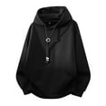 thumbnail image 3 of MHFRRA Sudadera con Capucha Informal de Manga Larga para Hombre, Cómoda, Ligera, Transpirable, Mezcla Suave para Uso Diario Negro, 3 of 3
