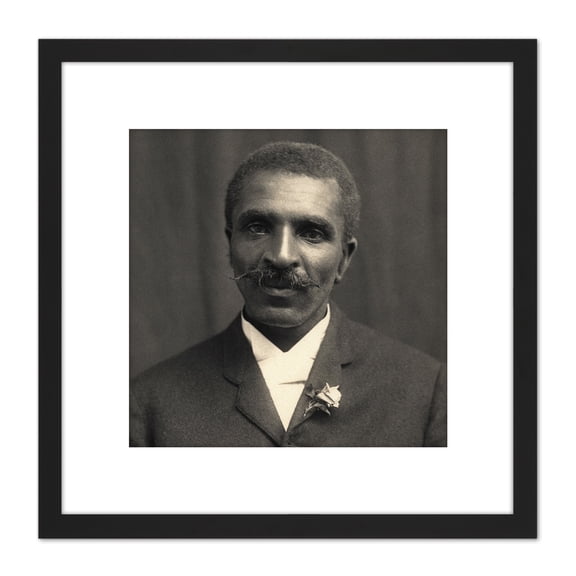 Portrait Botanist George Carver Photo 8X8 Inch Square Wooden Framed Wall Art Print Picture with Mount