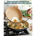 thumbnail image 3 of Cooks Standard Classic Hard Anodized 8 Inch / 9.5 Inch / 11 Inch Nonstick Frying Pan, Ceramic Non Stick Skillet, Induction Cookware Egg Omelette Pan, Oven Safe, Black & Apricot, 3-Piece, 3 of 7