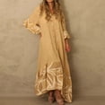 thumbnail image 1 of Vestido Largo Básico Impresión de vestido largo básico de gran tamaño para mujer elegante ropa diaria (amarillo XXL) Cgtredaw Para estrenar, 1 of 1