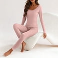 thumbnail image 5 of ATENAR Women Thermal Underwear Set,Thermal Underwear Set for Women 2 Piece,Breathable,Moisture Wicking,Comfort Fit,Stretch Fabric,Pink,3XL, 5 of 9
