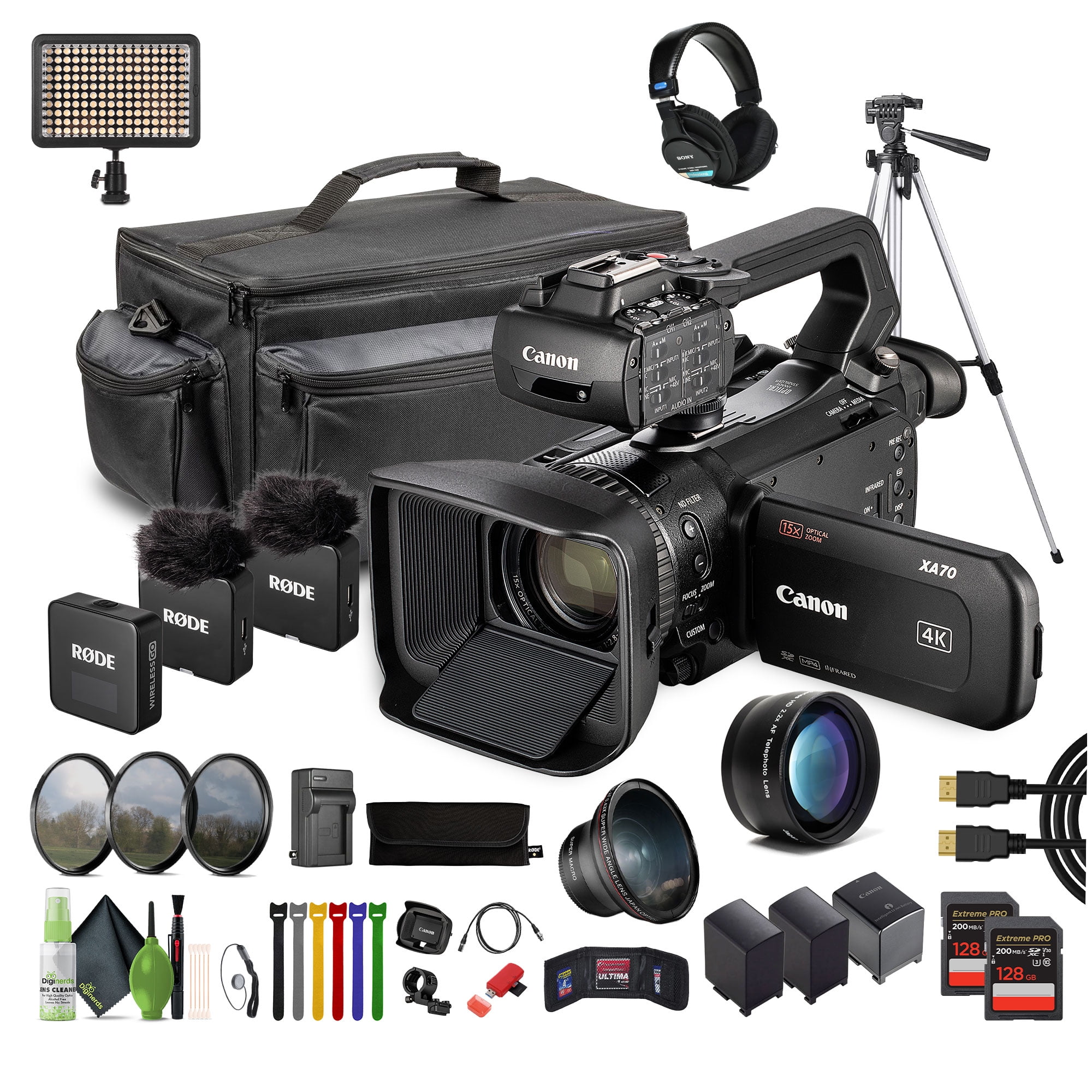 Canon XF605 UHD 4K HDR Pro Camcorder (5076C002) with 64GB Memory