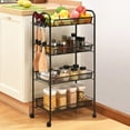 thumbnail image 2 of Kingrack Rolling Cart, 4-Tier Metal Utility Cart with wheels for Office and Home, Black, 2 of 6