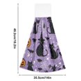thumbnail image 6 of Yayeee Kitchen Hanging Hand Towels Set of 2 with Loop Bathroom Absorbent Tie Towel, Halloween Cats, 6 of 7