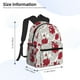 thumbnail image 2 of Disketp Leaves And Anemone Flowers In Red Grey Mochila Ligera Clásica con Múltiples Bolsillos, Mochila Casual para Hombre y Mujer, Ideal para Escuela, Trabajo y Viajes, 2 of 6